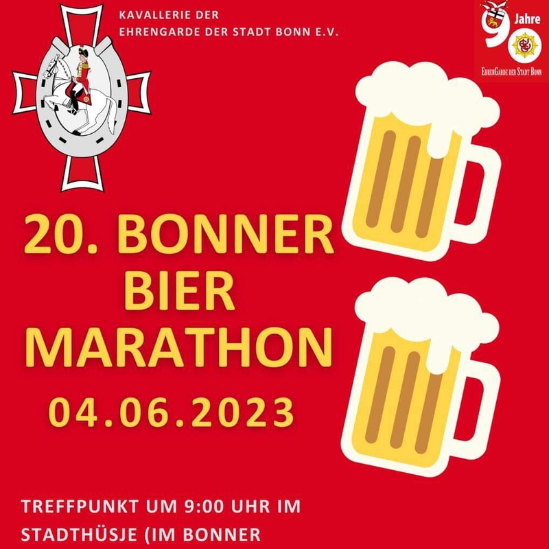 Biermarathon Flyer Ein Flyer für den 20. Bonner Bier Marathon am 04.06.2023