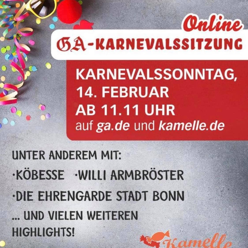 Flyer Karnevalssitzung 2021 Flyer zur Online-Karnevalssitzung 2021