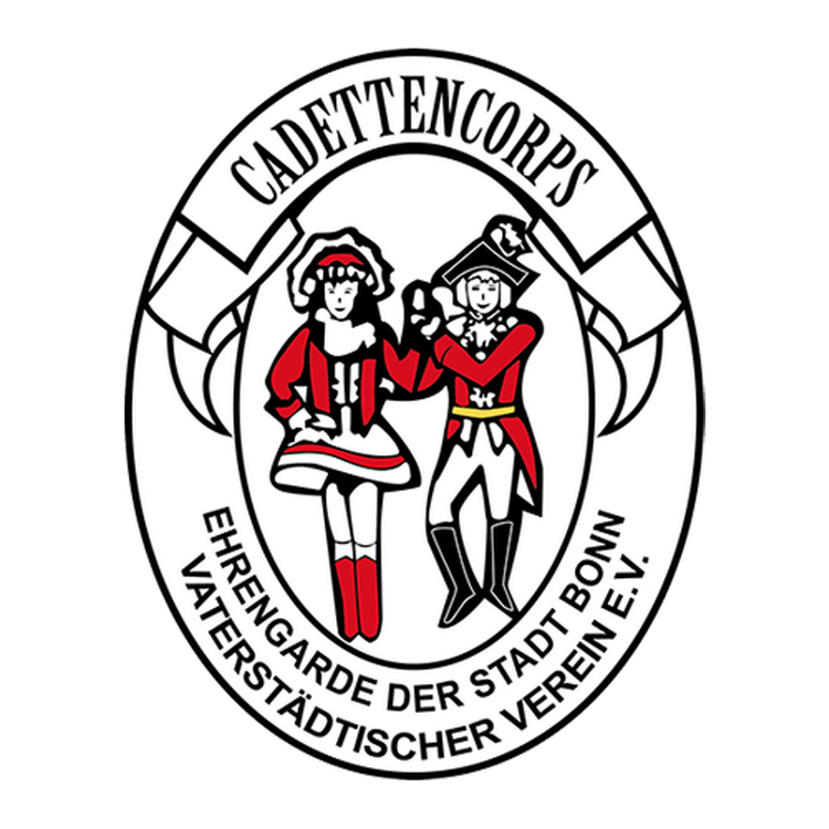 Abzeichen des Cadettencorps Das Logo des Cadetten-Corps Zeigt 2 Ehrengardisten auf einem Ovalen weißen hintergrund